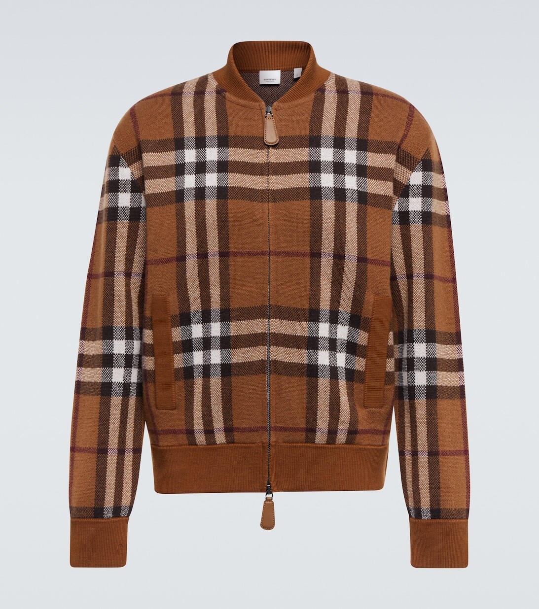

Куртка-бомбер из кашемира в клетку Burberry, коричневый