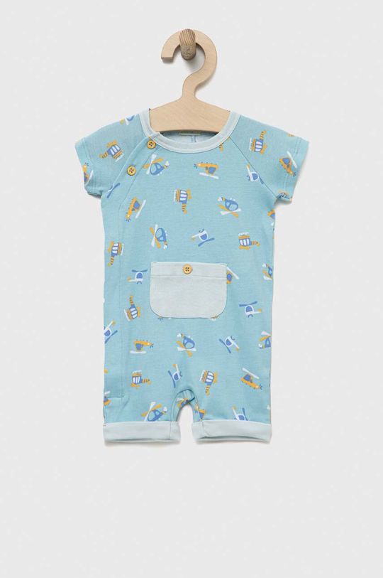 Хлопковые рамперы для новорожденных United Colors of Benetton, синий хлопковая юбка для новорожденных united colors of benetton серый