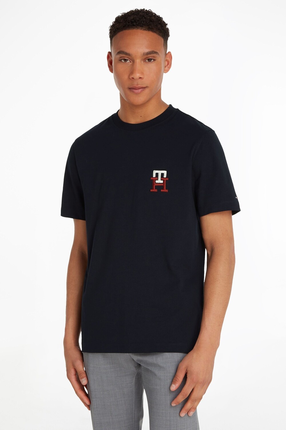 

Синяя футболка с монограммой Essential Tommy Hilfiger, синий