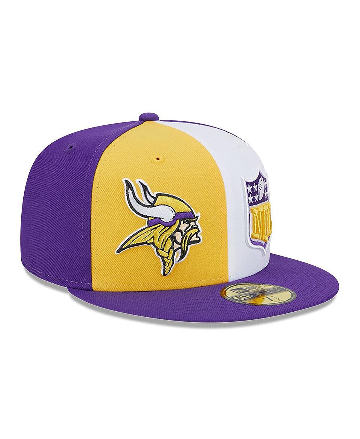 

Мужская золотисто-фиолетовая приталенная кепка Minnesota Vikings 2023 Sideline 59FIFTY New Era
