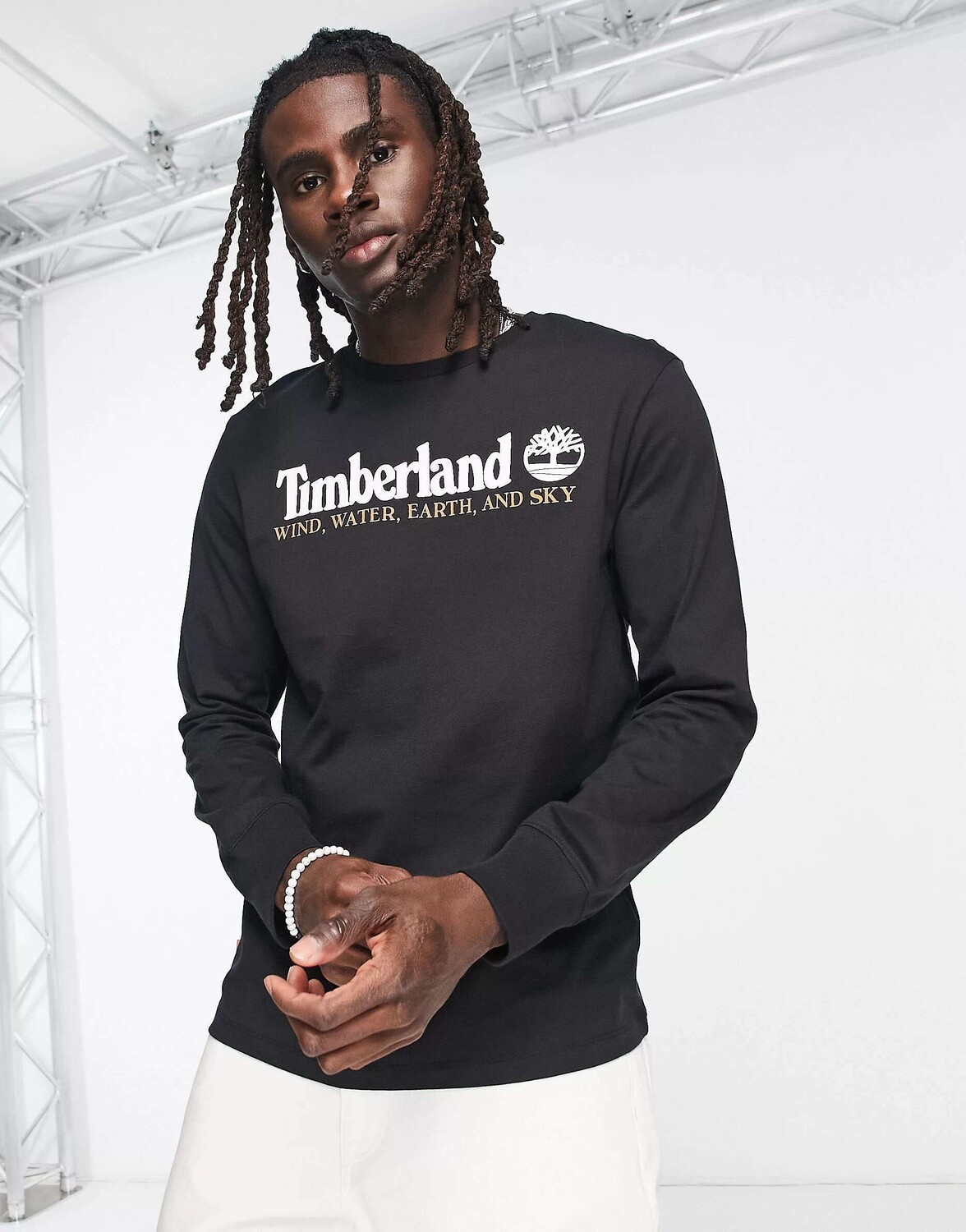

Черная футболка с длинным рукавом Timberland, Черный