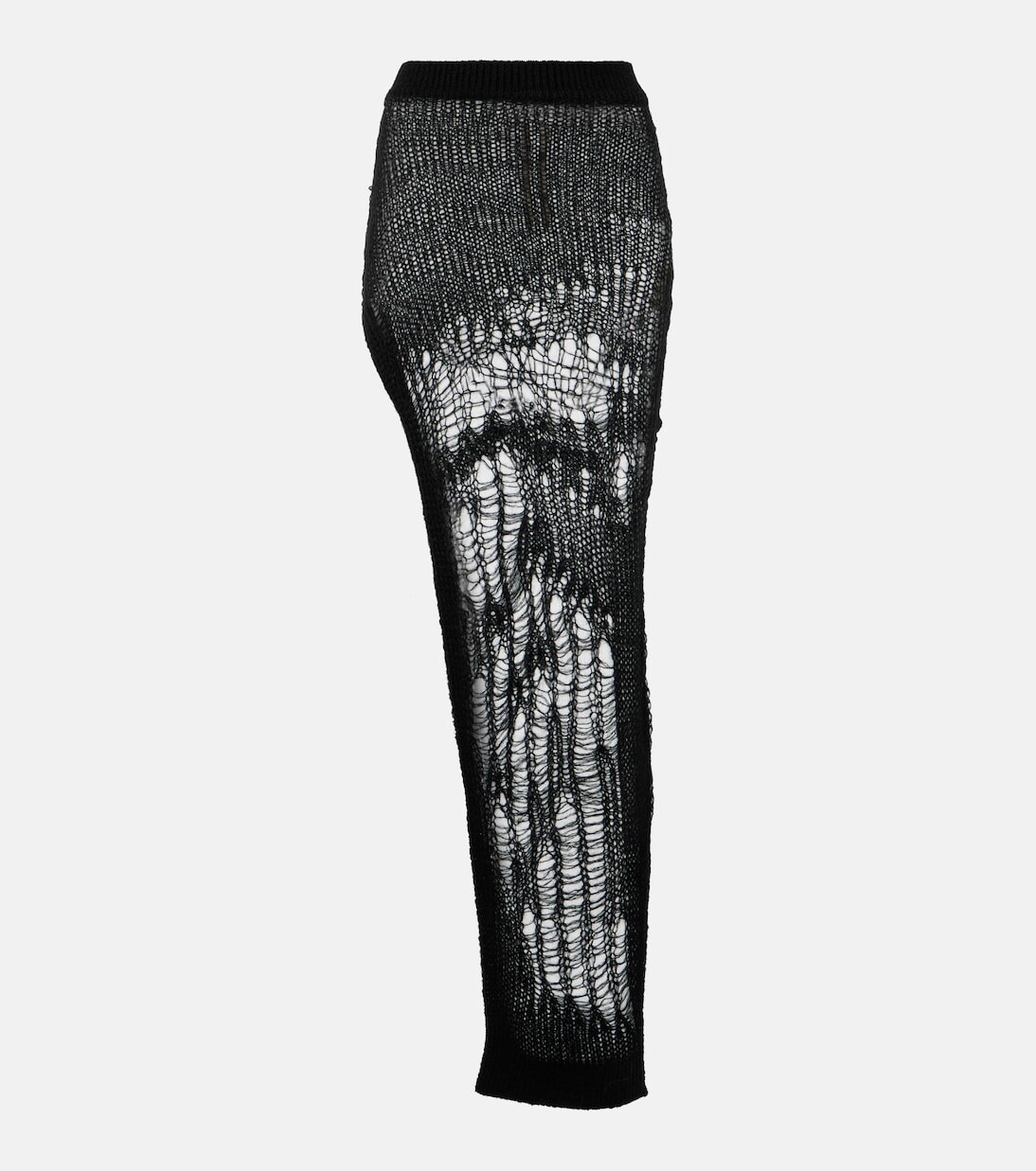 

Юбка spider ziggy крючком из смесового мохера Rick Owens, черный