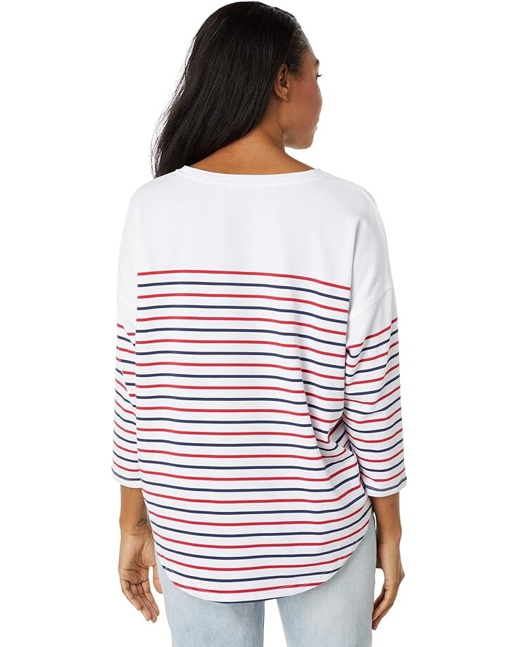 

Футболка Vineyard Vines Striped Deluxe Tee, цвет Lighthouse Red