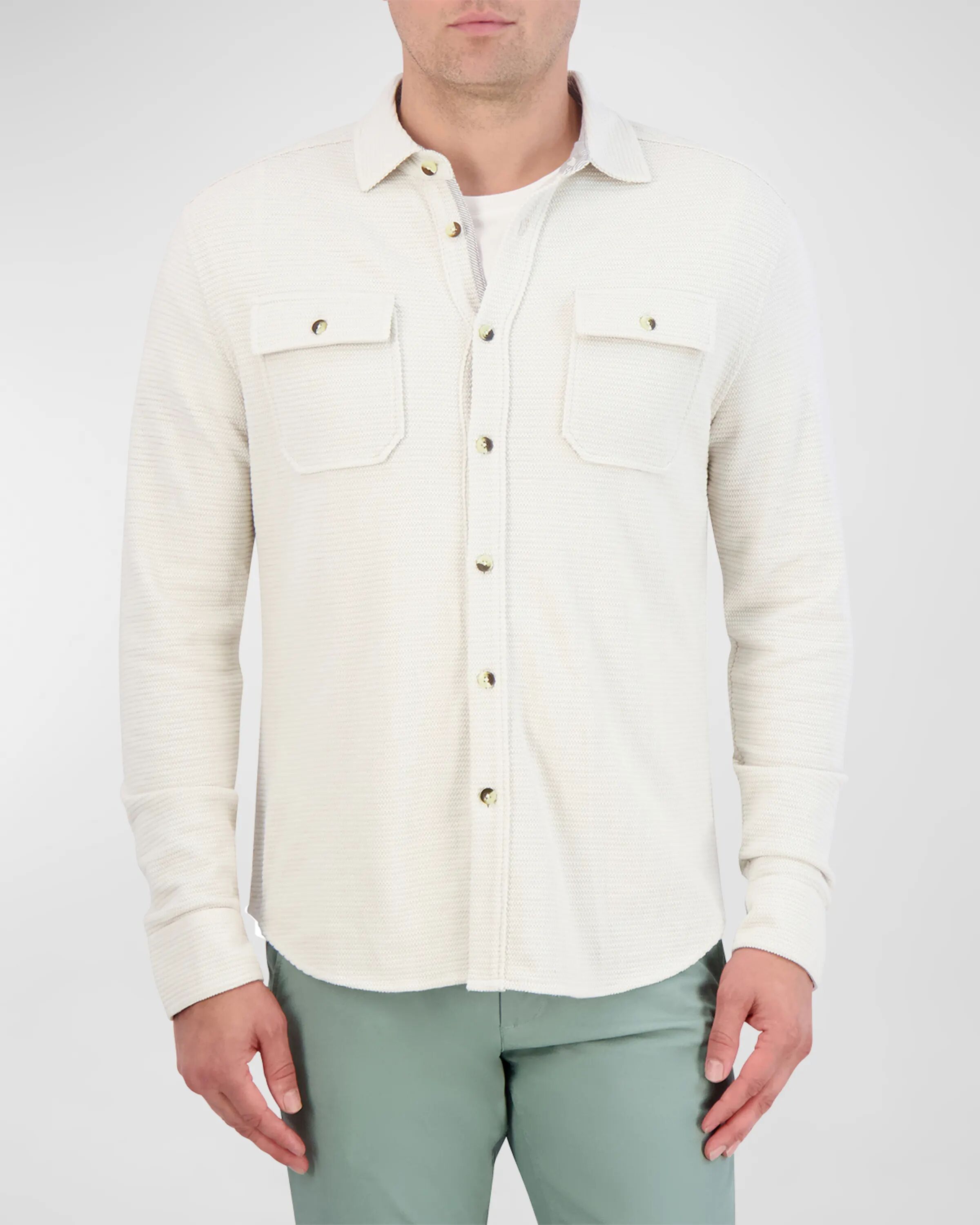 

Мужская трикотажная рубашка Brunner Robert Graham, цвет Off White