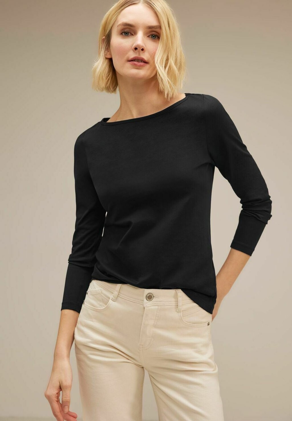 

Футболка с длинным рукавом Street One, schwarz