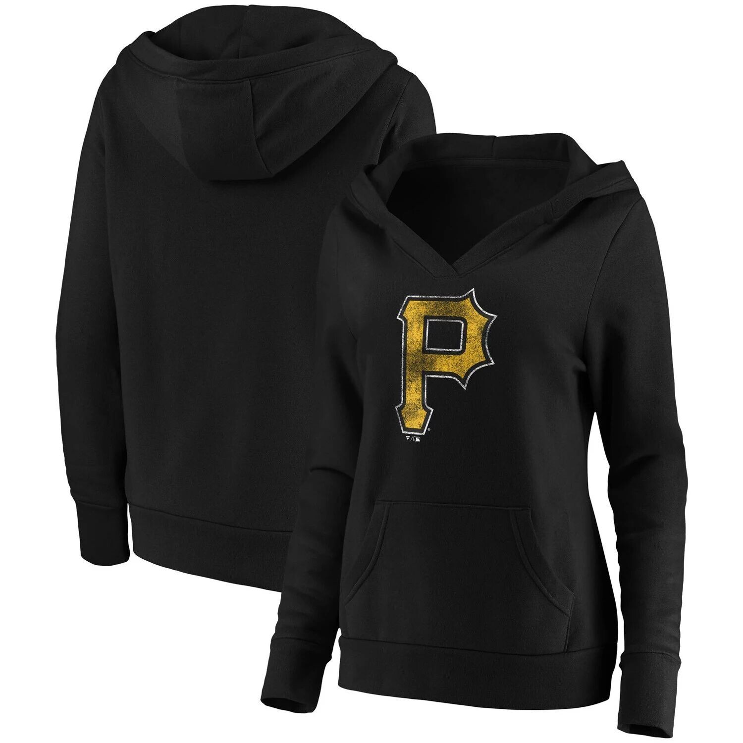 

Женский черный пуловер с капюшоном Fanatics Pittsburgh Pirates Core Team Crossover с v-образным вырезом Fanatics