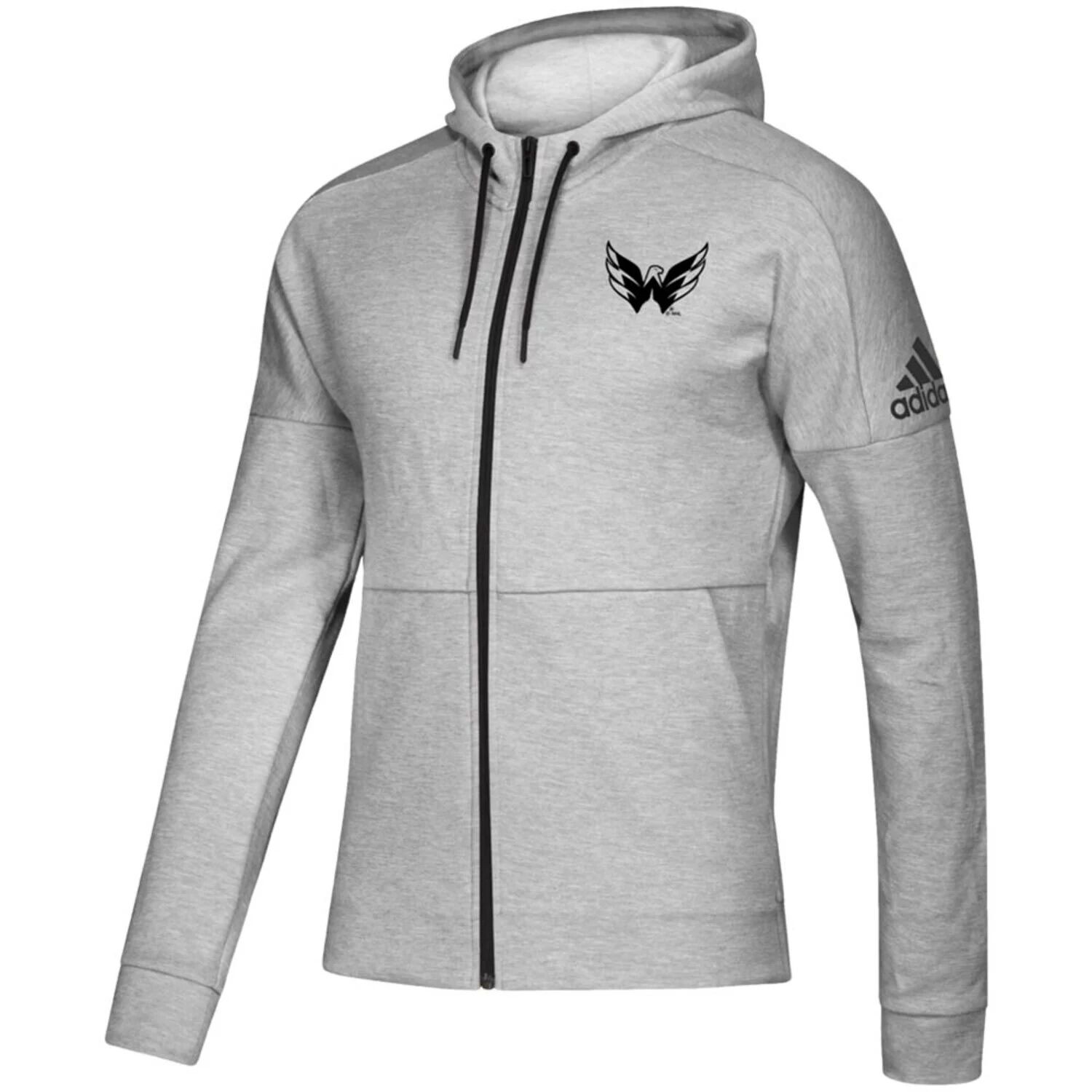 

Мужская толстовка с молнией во всю длину Adidas Grey Washington Capitals Stadium ID