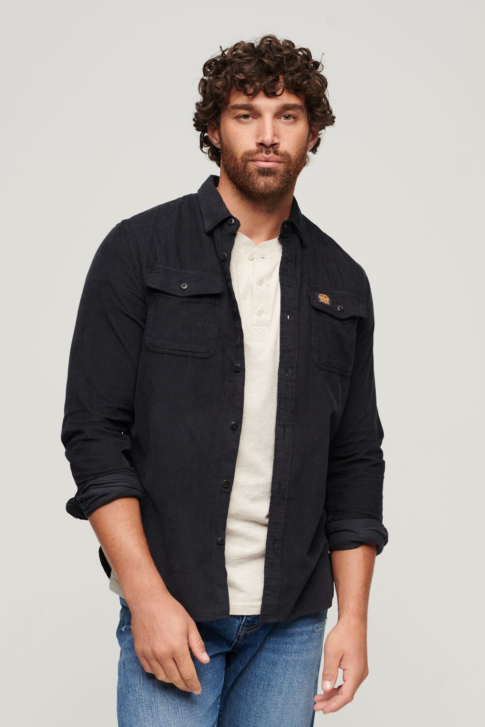 

Вельветовая рубашка свободного кроя Trailsman Superdry, черный