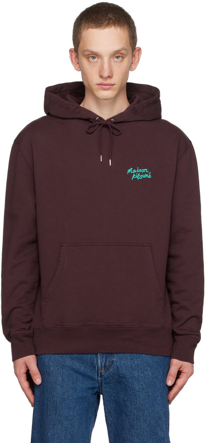 

Коричневый худи с почерком Maison Kitsune