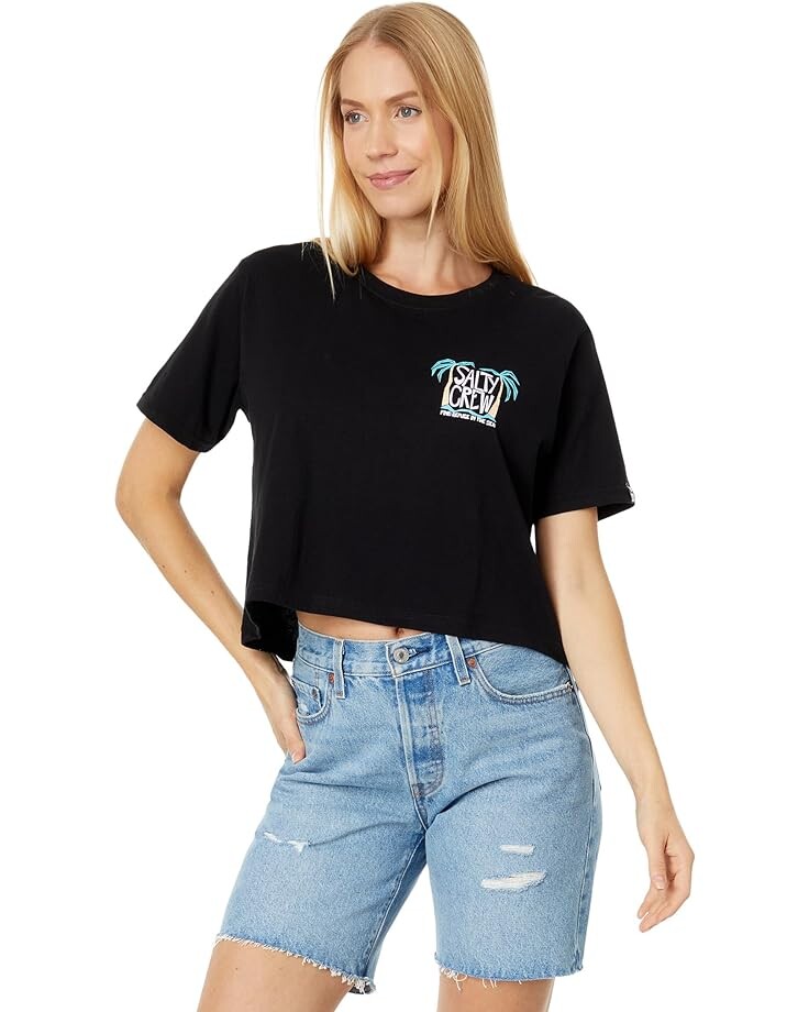 

Футболка Salty Crew Postcard Crop Tee, черный