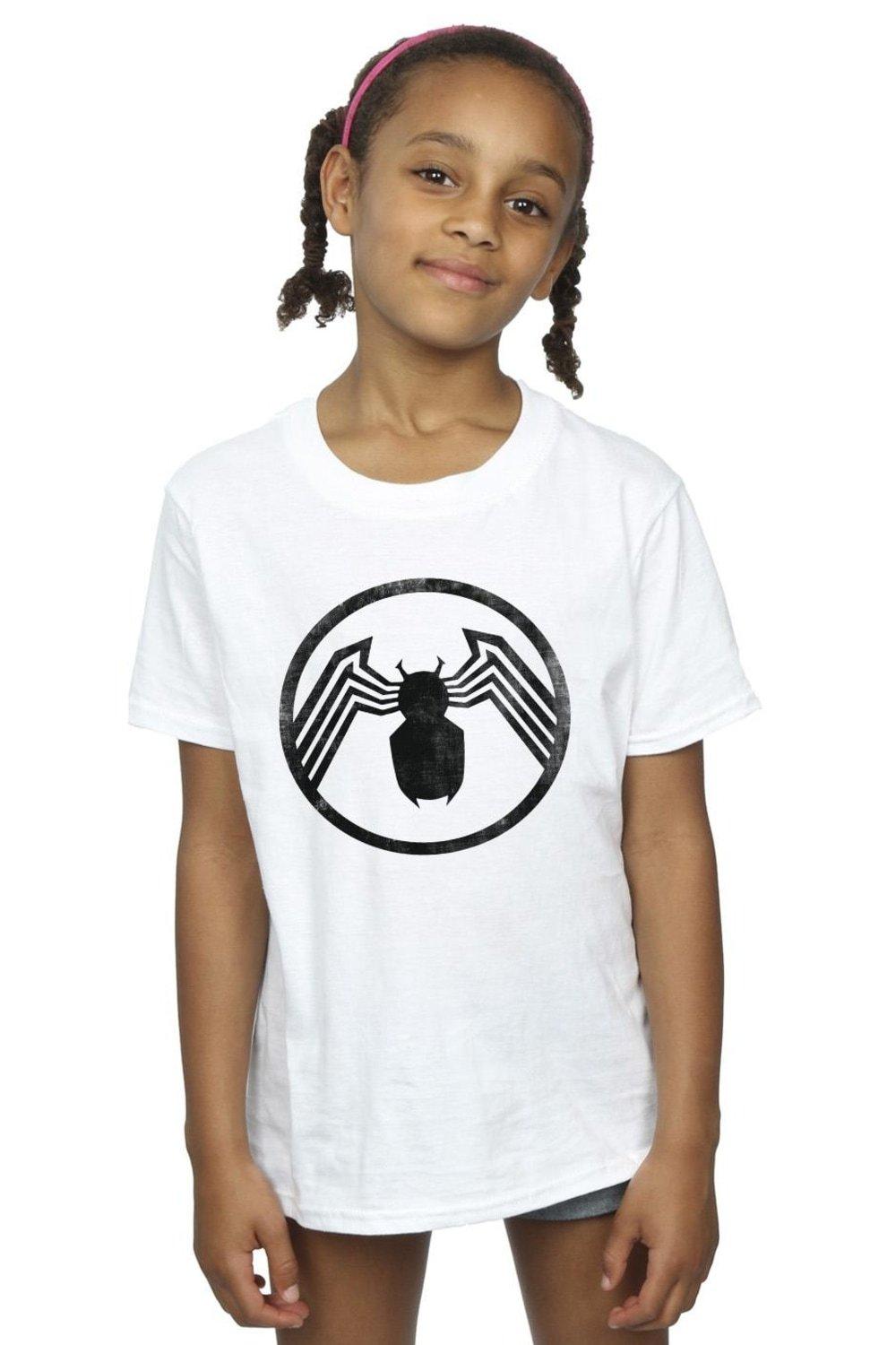Хлопковая футболка с логотипом Venom Marvel, белый
