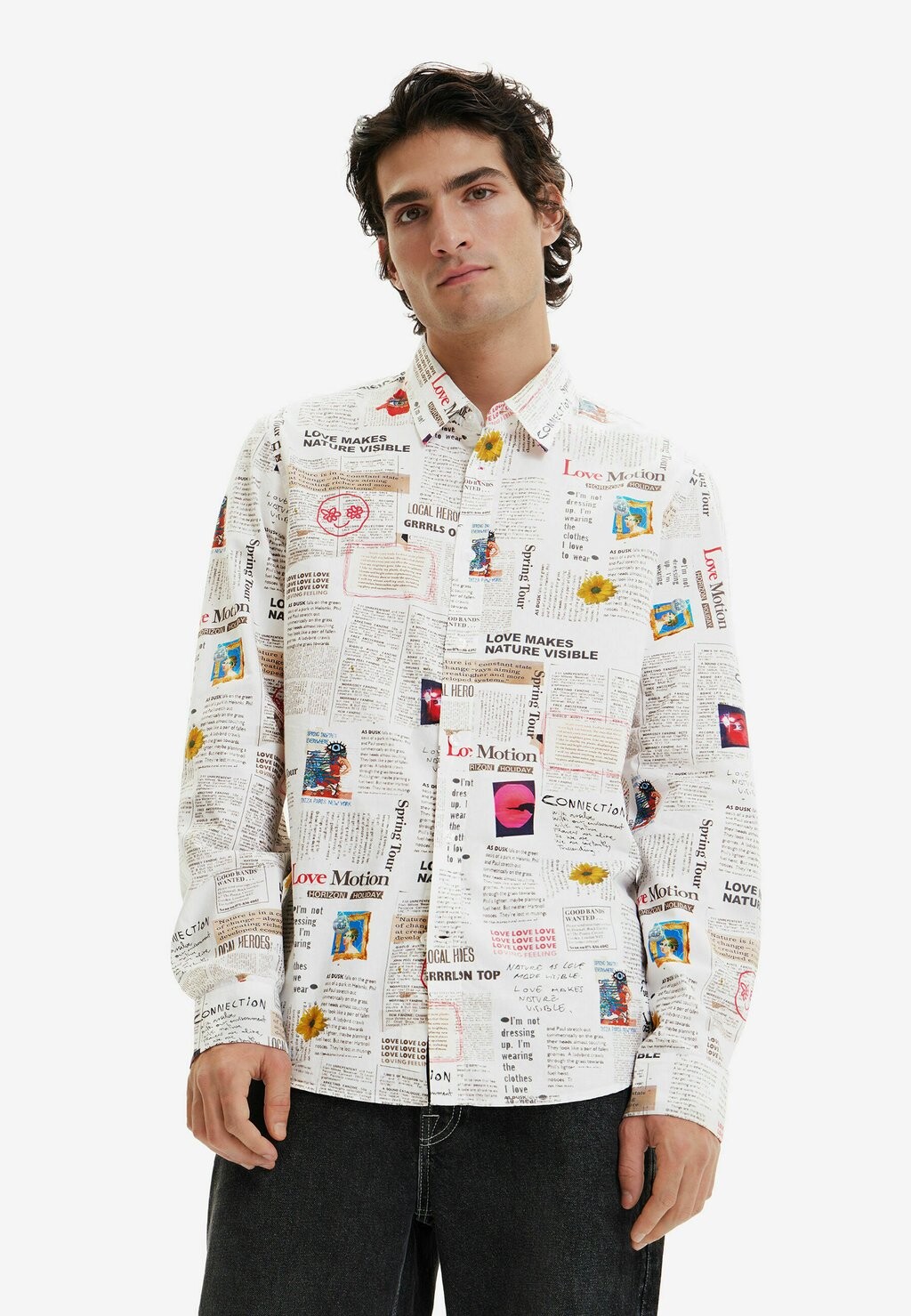 

Рубашка Long-Sleeve Newspaper Desigual, белый