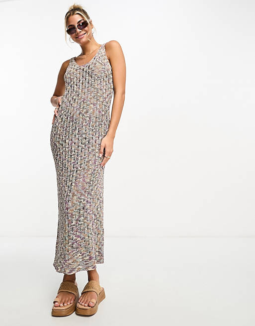 

Пурпурное платье макси Pull&Bear Space Dye, Фиолетовый