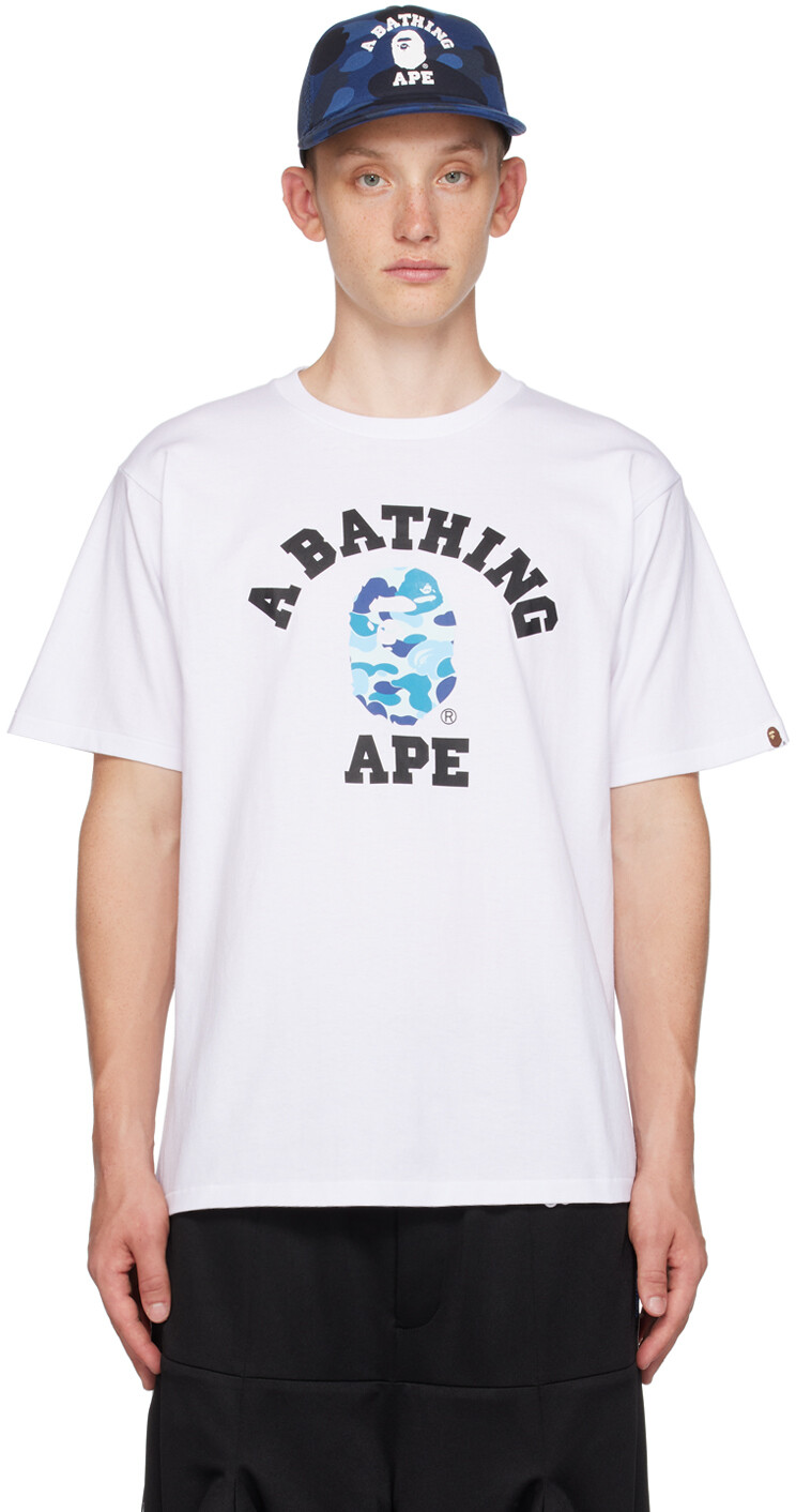

Белая камуфляжная футболка BAPE ABC College, Белый