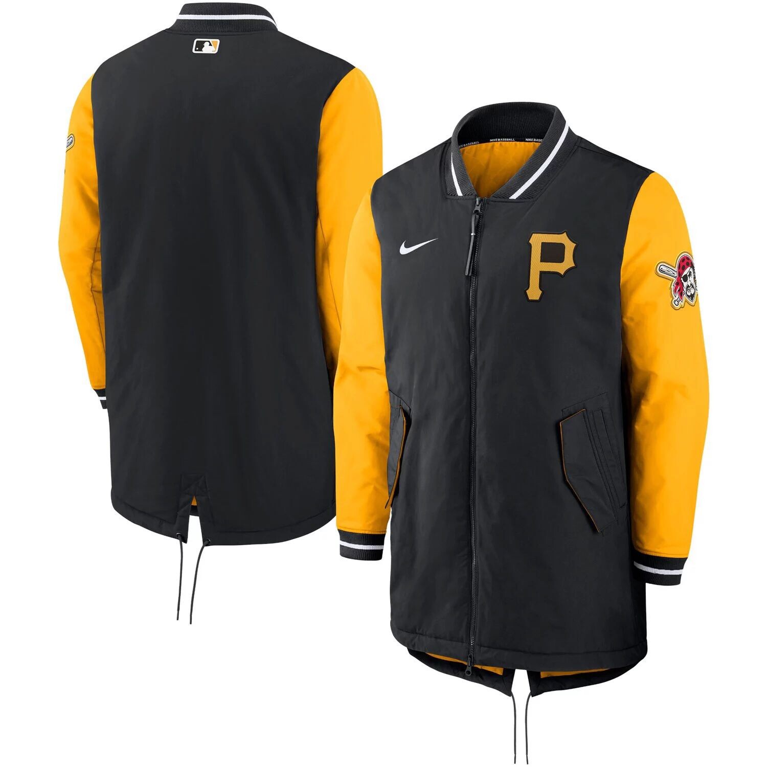 

Мужская черная куртка с молнией во всю длину Pittsburgh Pirates Dugout Performance Nike, Черный