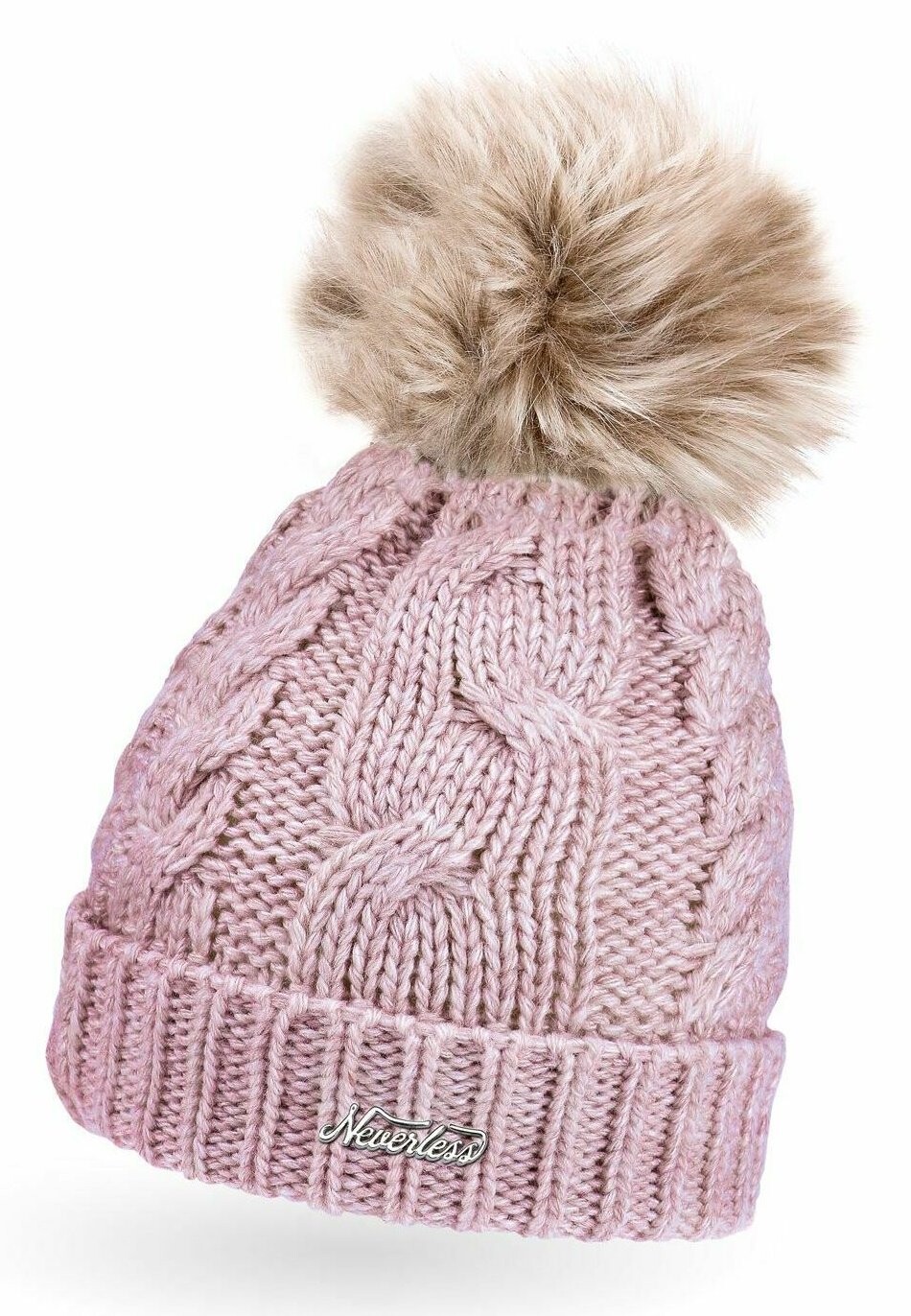 

Шапка WARME WINTER BOMMEL ZOPFMUSTER GEFÜT Neverless, цвет rosa