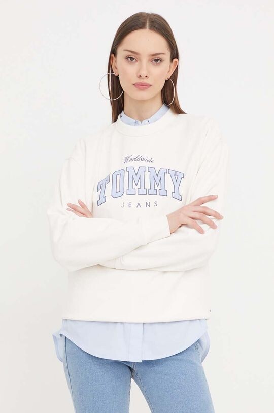 

Хлопковая толстовка Tommy Jeans, бежевый