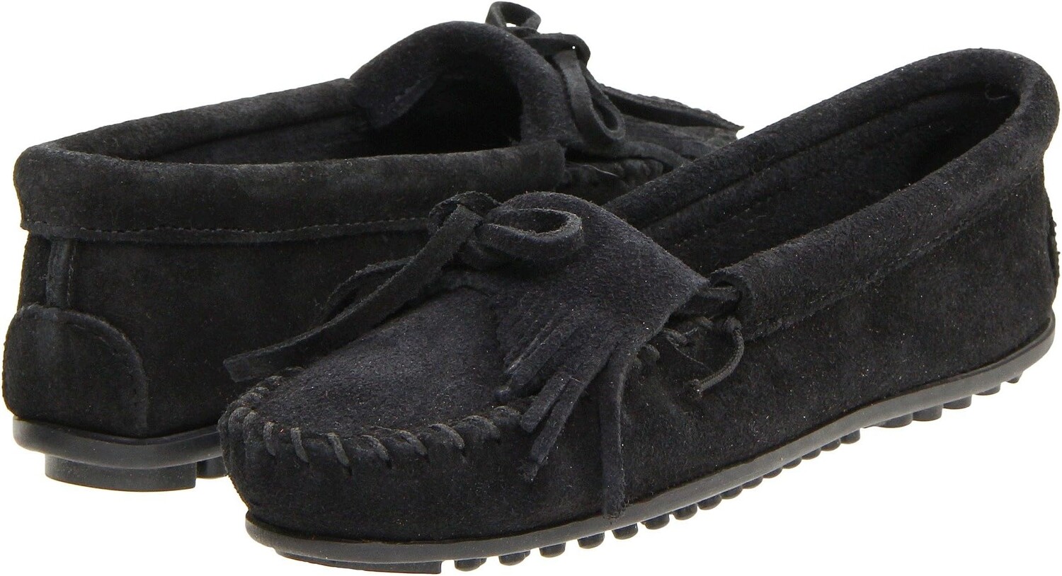 

Лоферы Kilty Suede Moc Minnetonka, черная замша