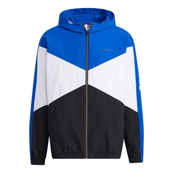 Куртка adidas neo M Cs Cb Wb Logo Embroidered Splicing Contrasting Colors Hooded Jacket Blue, синий