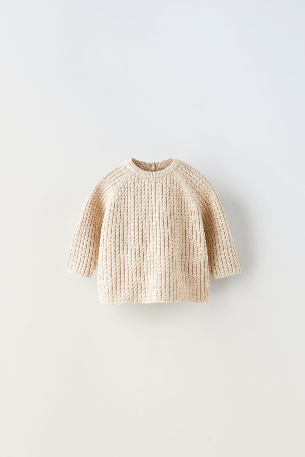 

Свитер кабельной трикотажи ZARA, песок/мергель