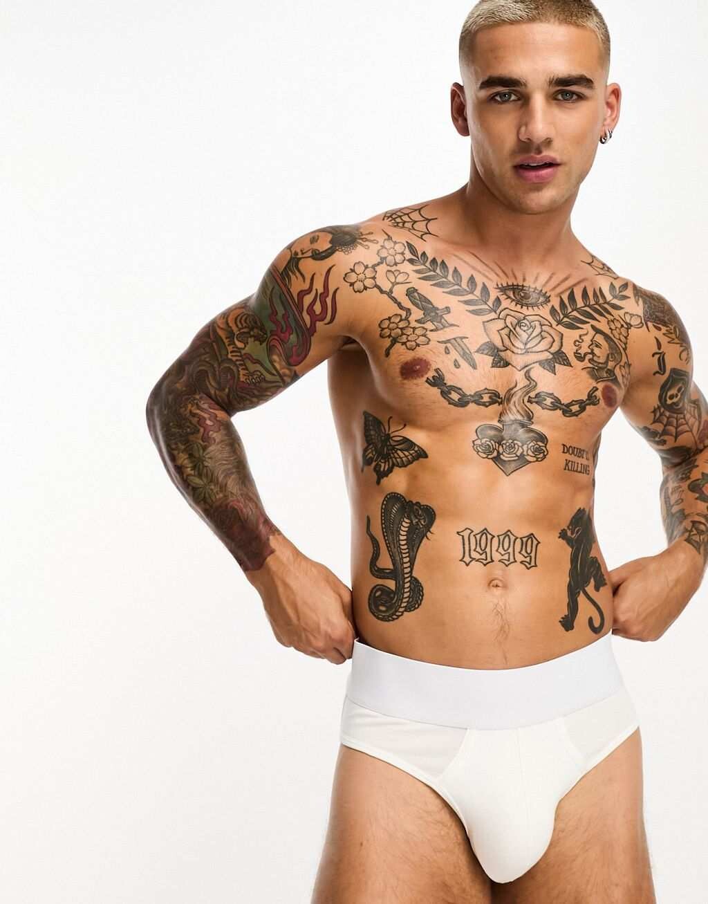 

Белые трусы с прозрачными вставками ASOS DESIGN