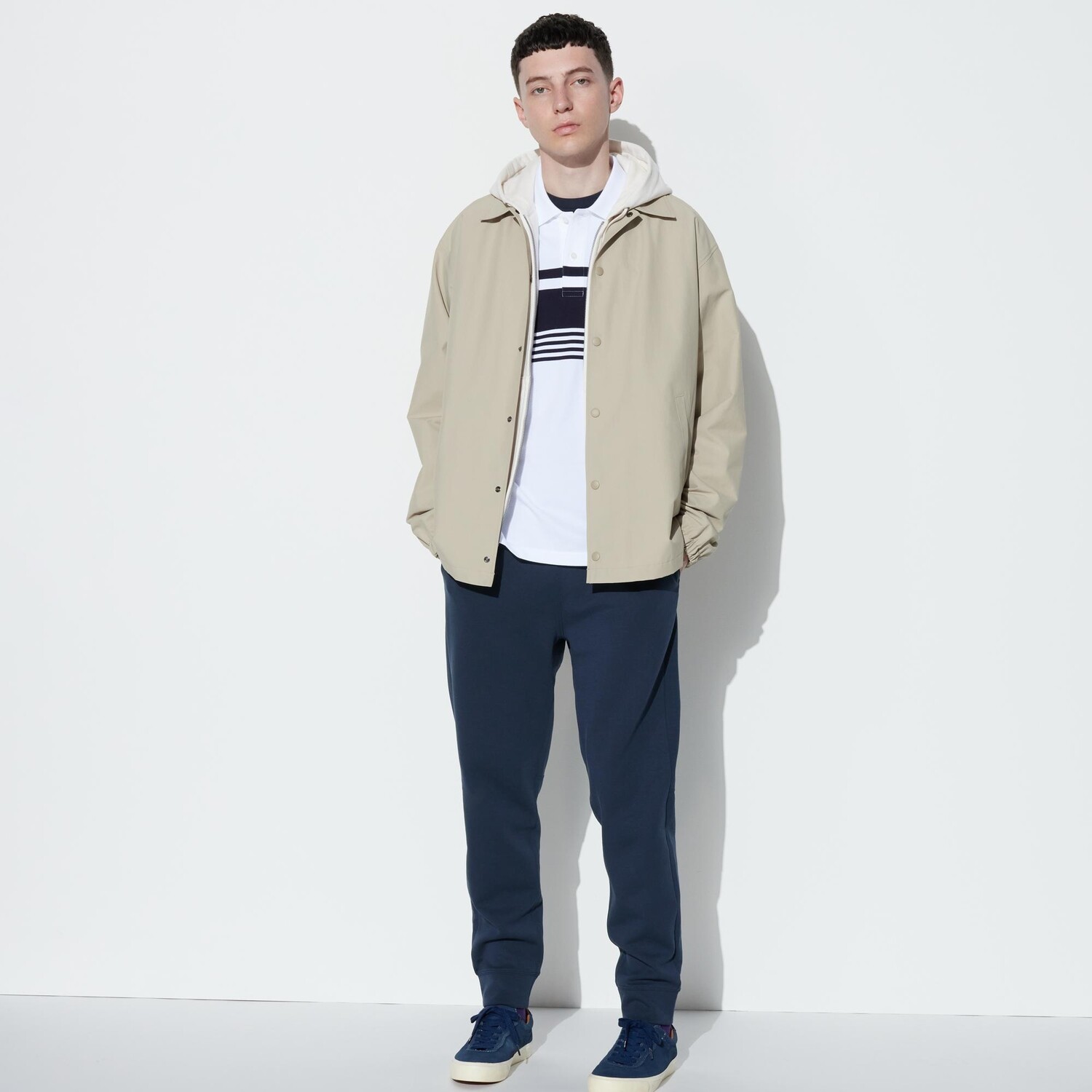 

Сухие спортивные штаны стрейч (длина больше 69-75см) UNIQLO, темно-синий