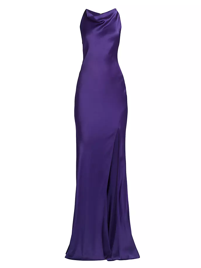 Двустороннее атласное платье с капюшоном Lapointe, фиолетовый