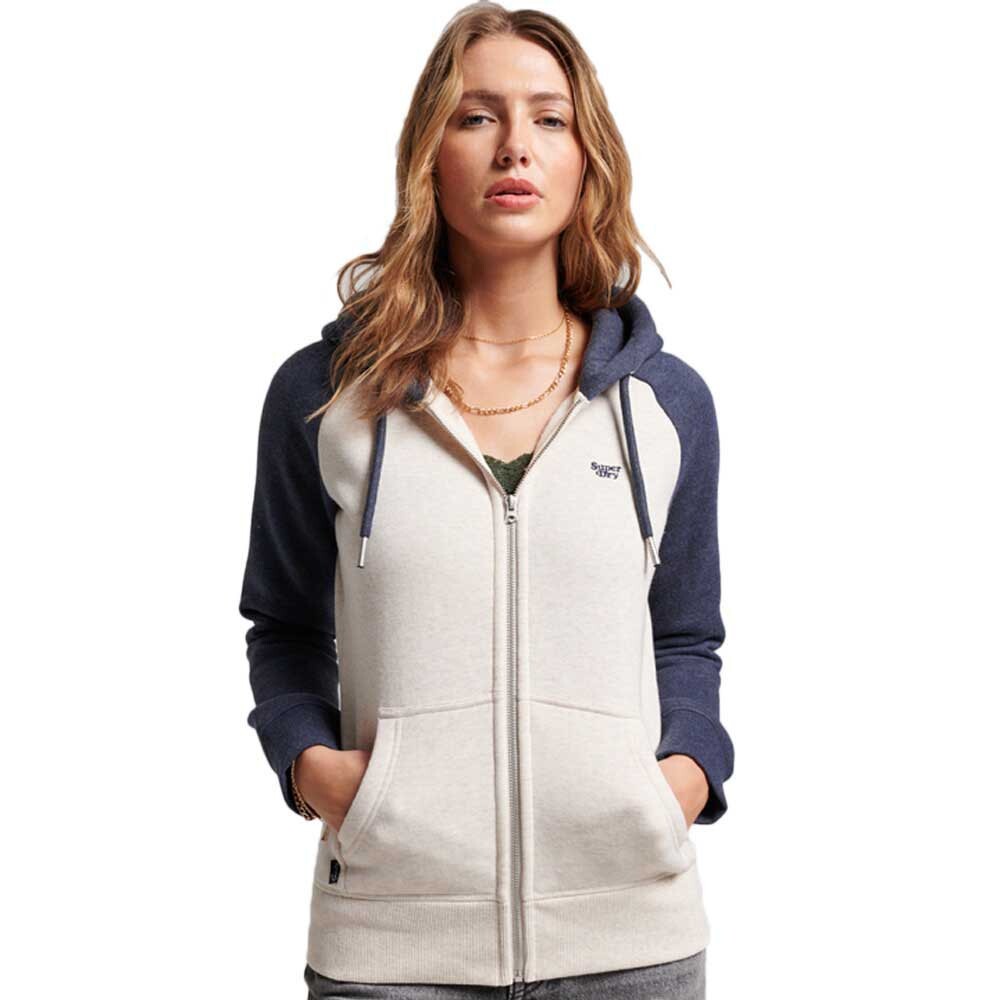 

Толстовка Superdry Vle Baseball Hood Full Zip, серый