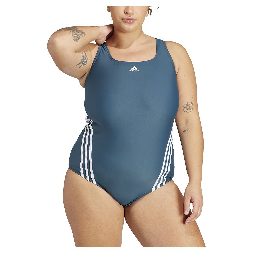 

Купальник adidas 3 Stripes Plus Size, синий