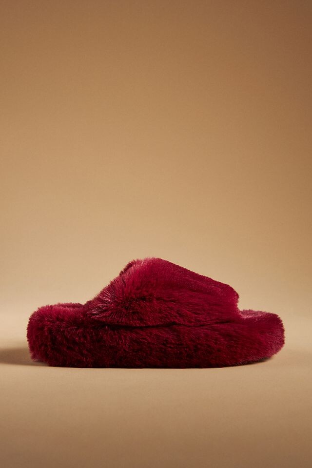 

Тапочки Maeve Fuzzy на платформе, бордовый
