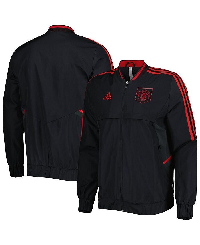 

Мужская черная куртка с молнией во всю длину Manchester United AEROREADY Anthem adidas, черный