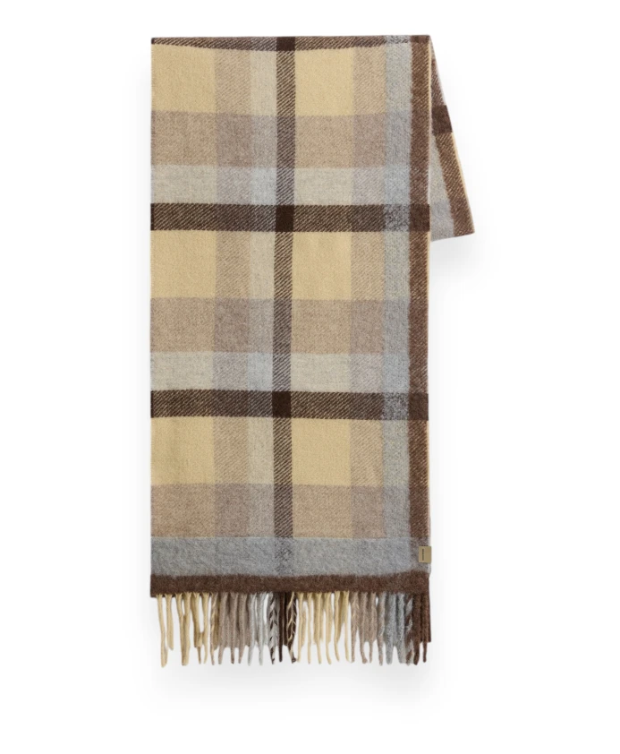 

Клетчатый шарф с иглопробивным рисунком Woolrich, бежевый