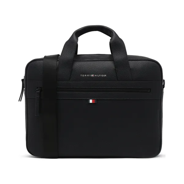 

17-Дюймовая сумка для ноутбука Essential из искусственной кожи Tommy Hilfiger, черный