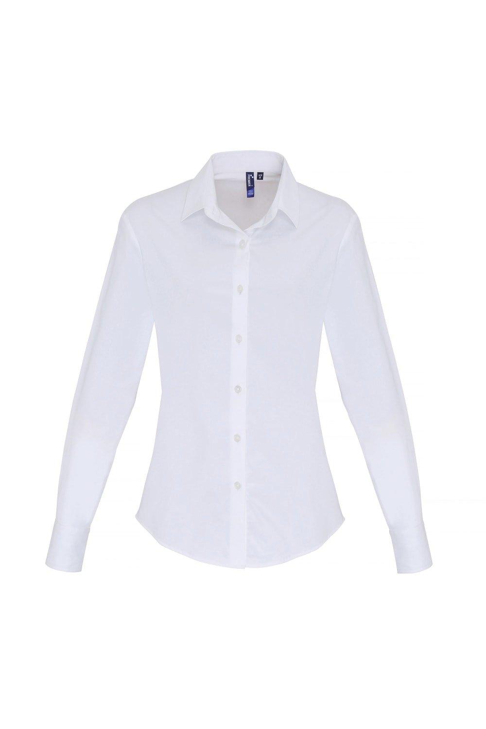 Блуза из эластичного поплина с длинными рукавами Premier, белый