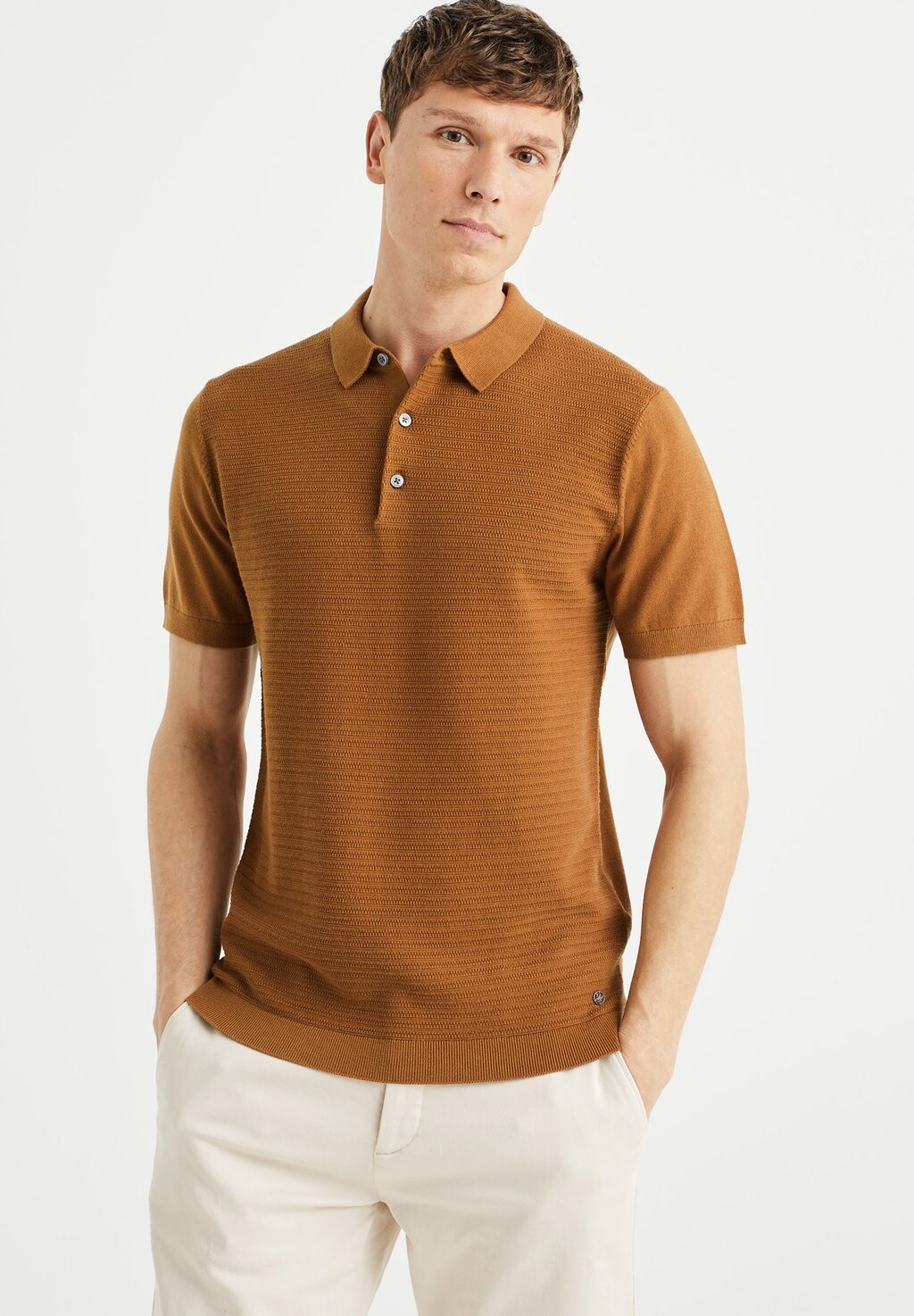 

Рубашка-поло MET STRUCTUUR WE Fashion, цвет brown
