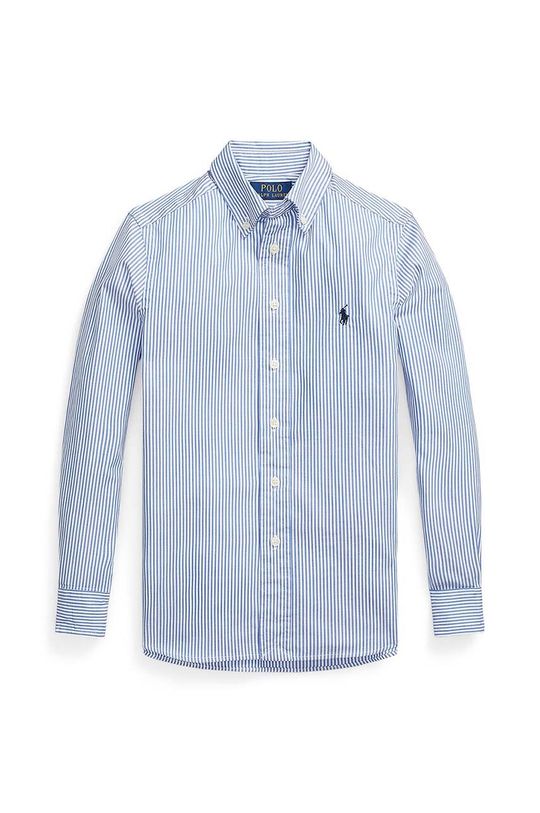 супер оверсайз рубашка из полосатой ткани asos Детская хлопковая рубашка Polo Ralph Lauren, синий