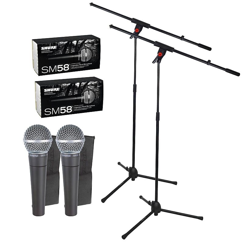 

Микрофон Shure Shure SM58 Vocal Microphones with Microphone Stands Duo Pack