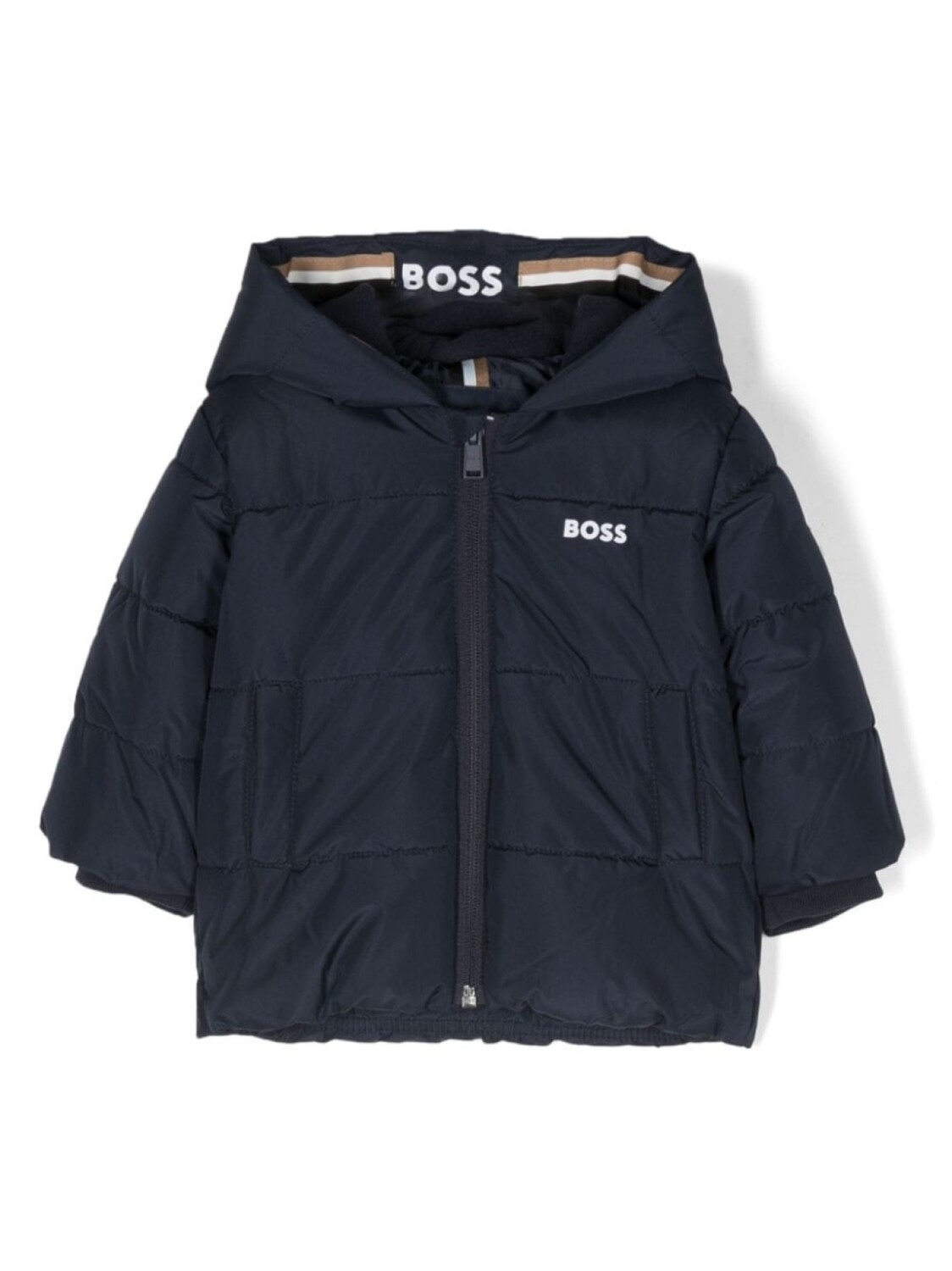 

BOSS Kidswear пуховик с логотипом, синий
