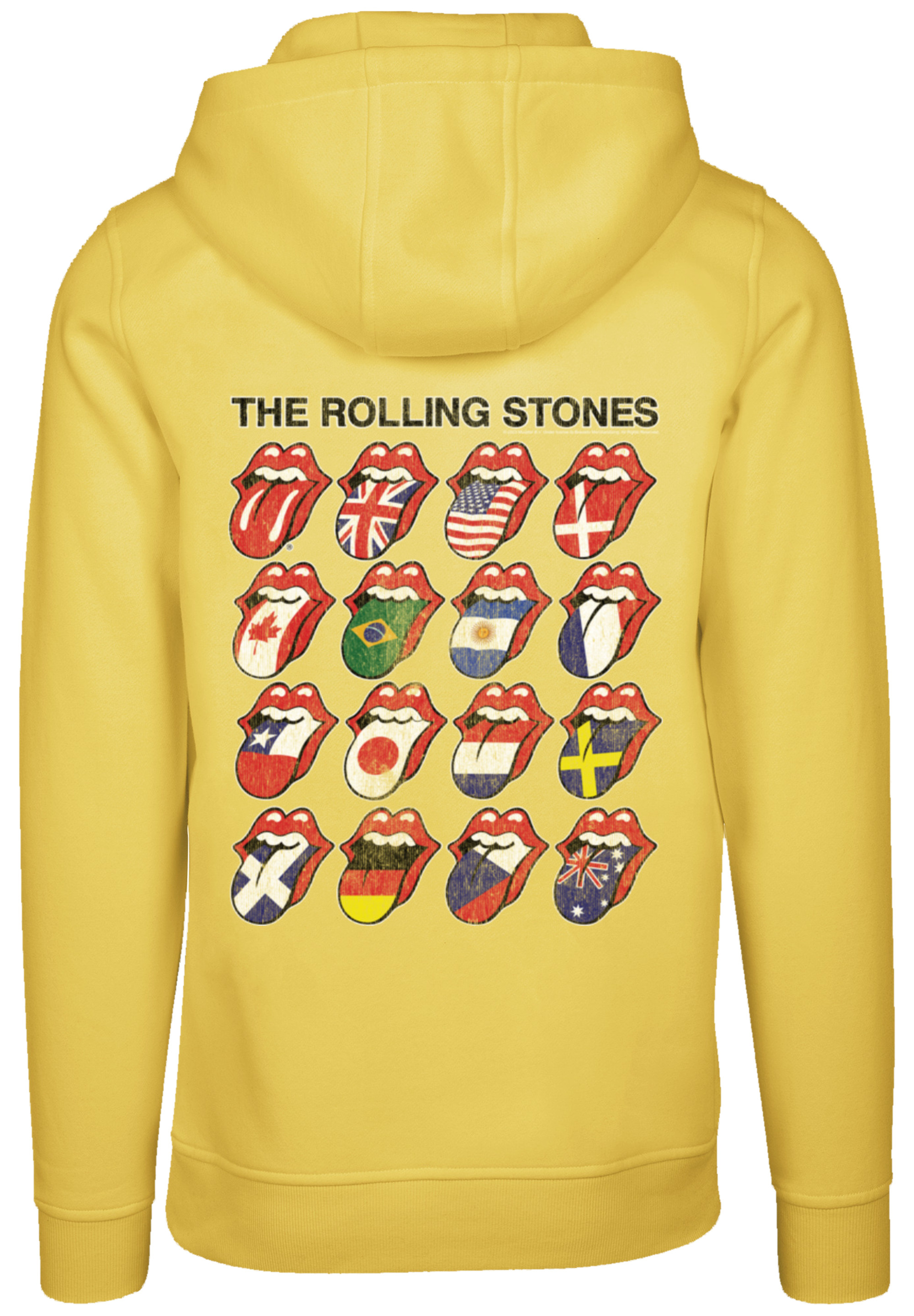 Пуловер F4NT4STIC Hoodie The Rolling Stones Voodoo Lounge Tongues, цвет taxi yellow