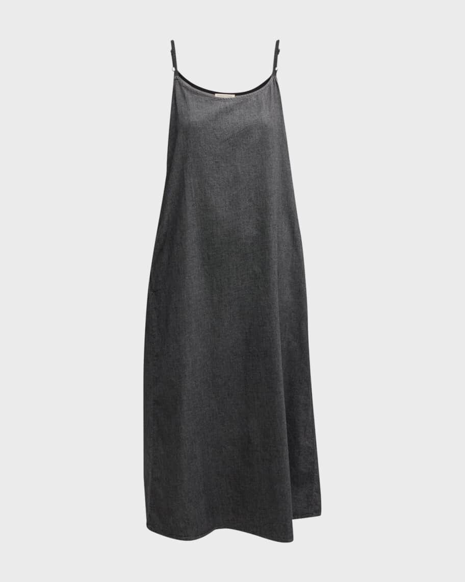 

Платье миди из твила из органического хлопка с круглым вырезом Eileen Fisher