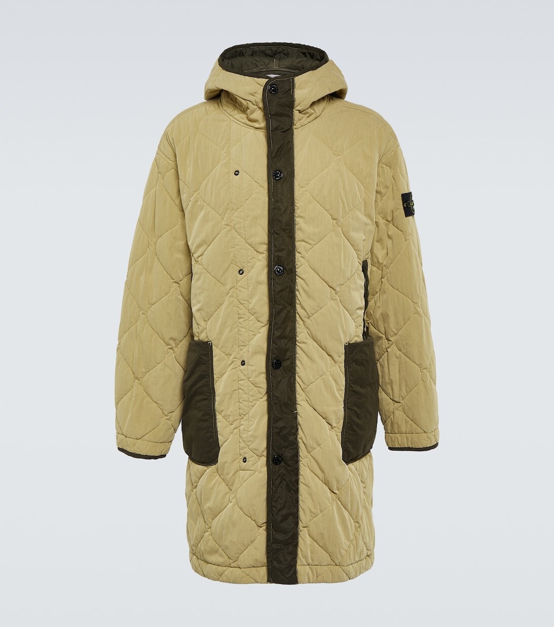 

Стеганое пальто Stone Island, бежевый