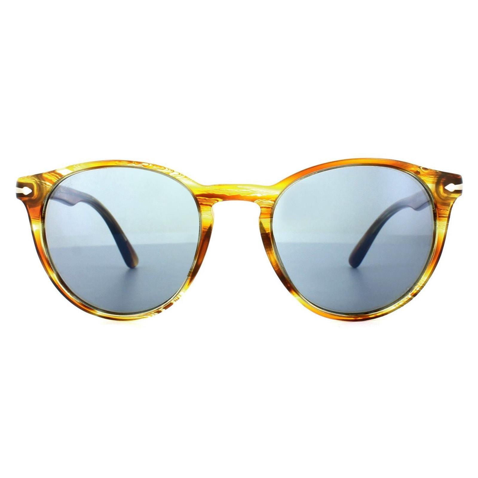 Круглые солнцезащитные очки с желтым и синим антибликовым покрытием в коричневую полоску Persol, коричневый кегли 1 8 элементов 9043 562766
