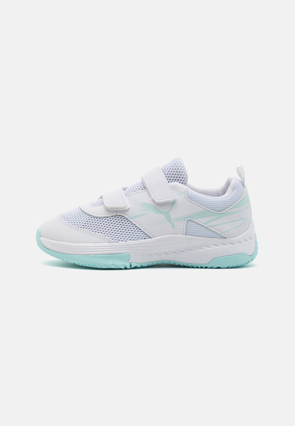 Кроссовки для гандбола Varion Ii V Jr Unisex Puma, цвет white/light aqua –  заказать из-за границы с доставкой в «CDEK.Shopping»