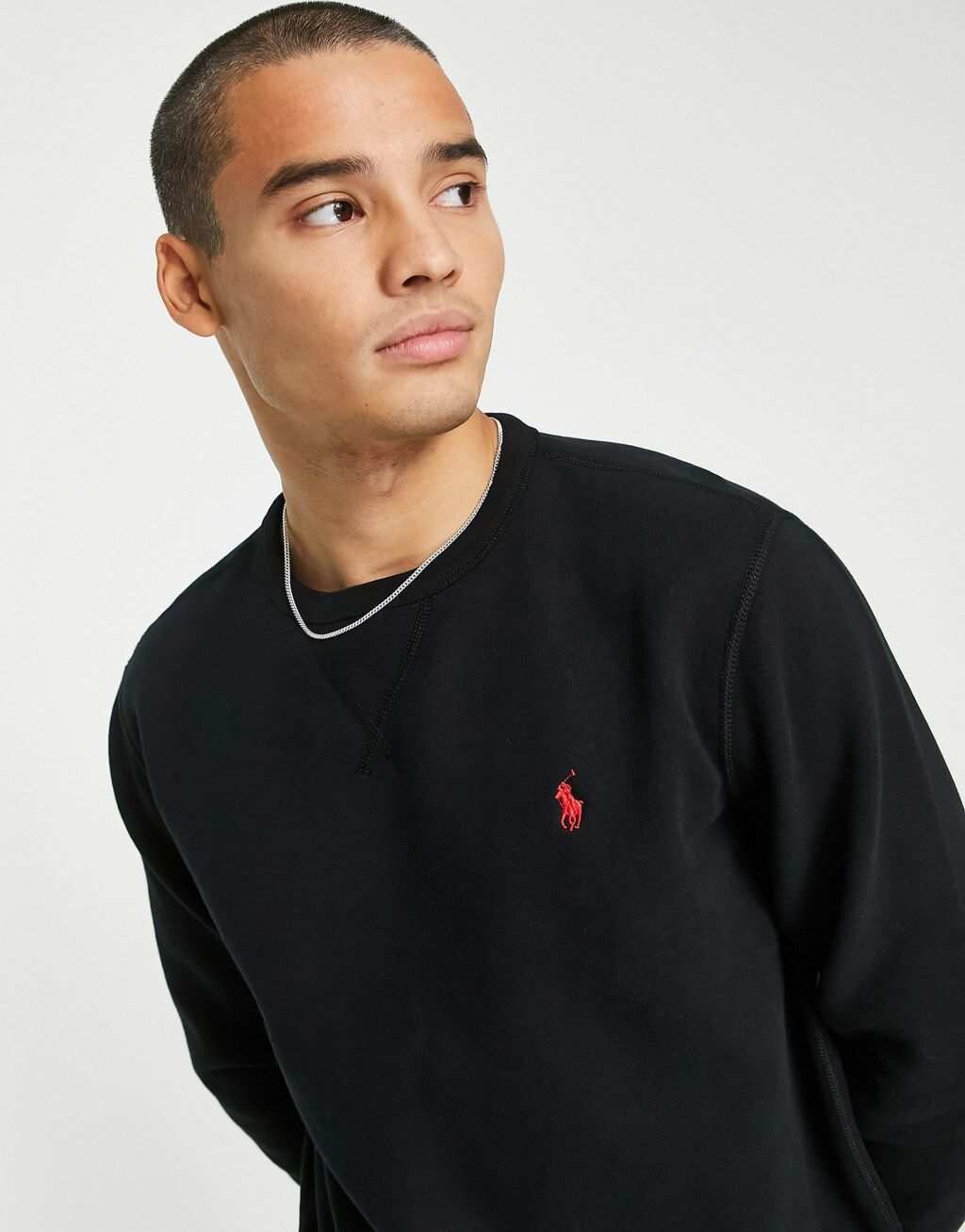 

Черный флисовый свитшот с логотипом Polo Ralph Lauren