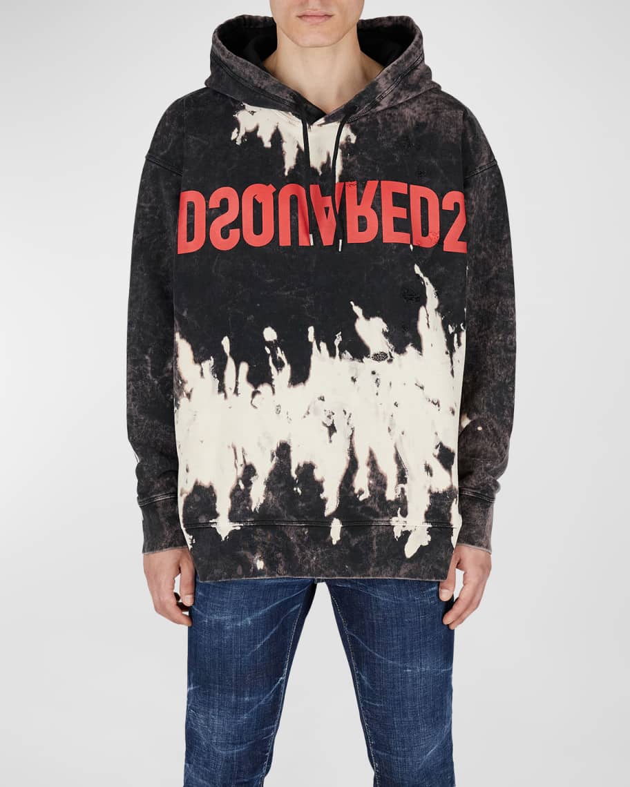 

Мужская худи с обратным логотипом Tie-Dye Dsquared2