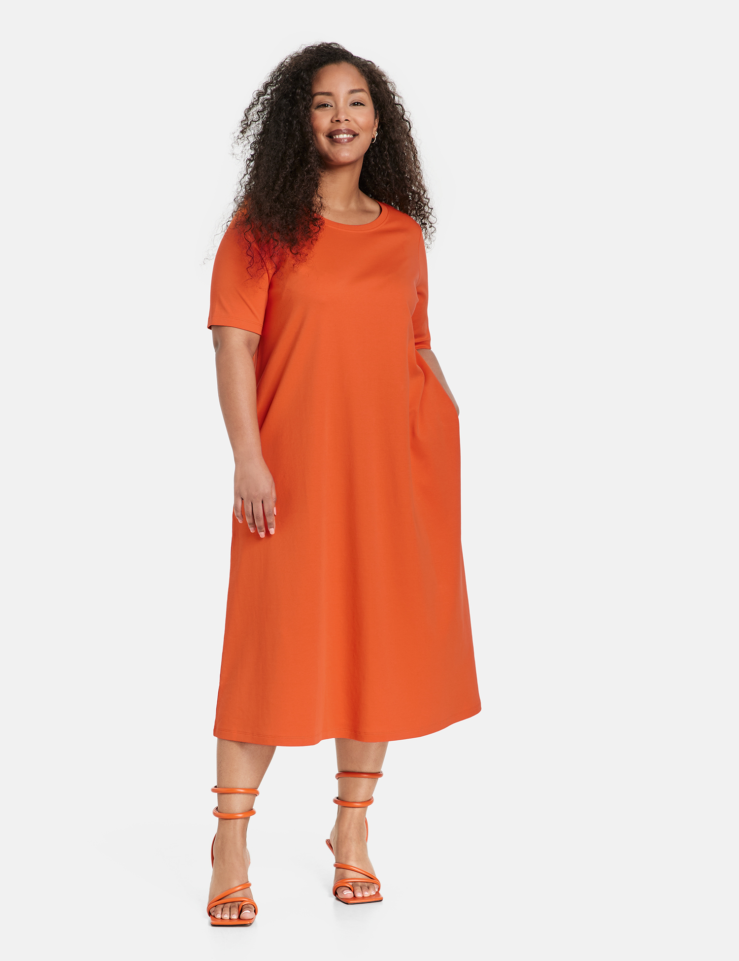 Платье SAMOON Gewirke, цвет Happy Orange