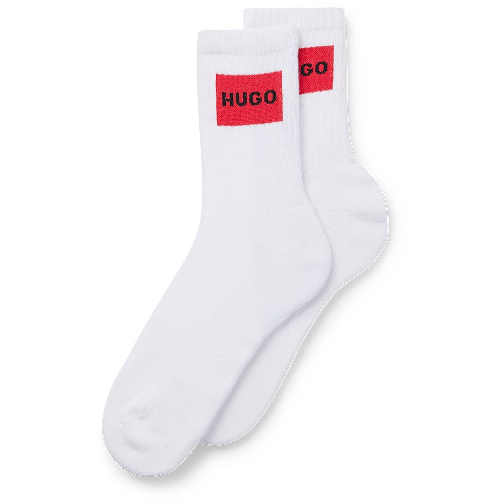 Носки HUGO Qs Rib Label Cc 2 шт, белый hugo носки 2p qs rib iconic 2 шт