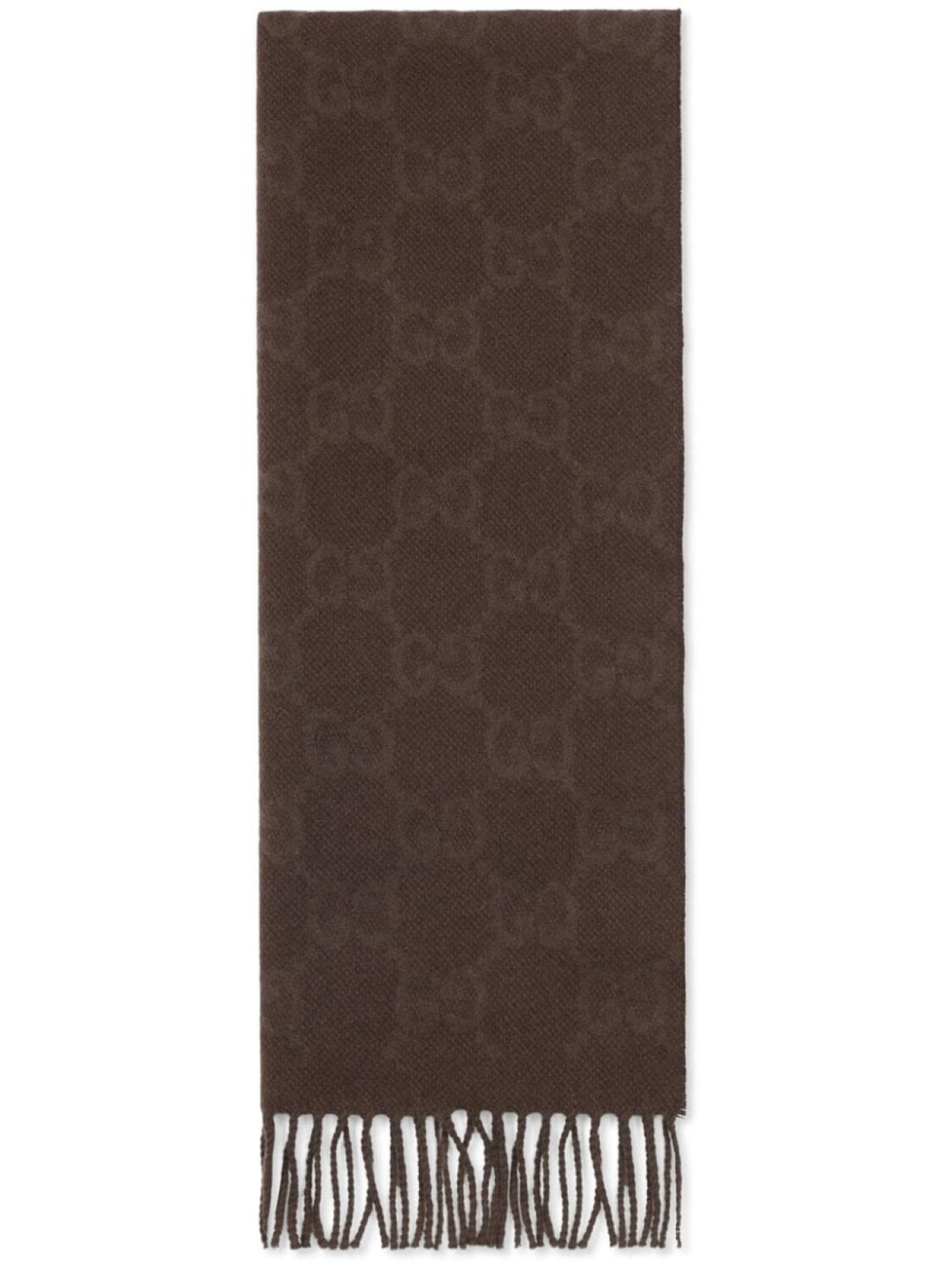 

Gucci кашемировый шарф с узором GG, коричневый