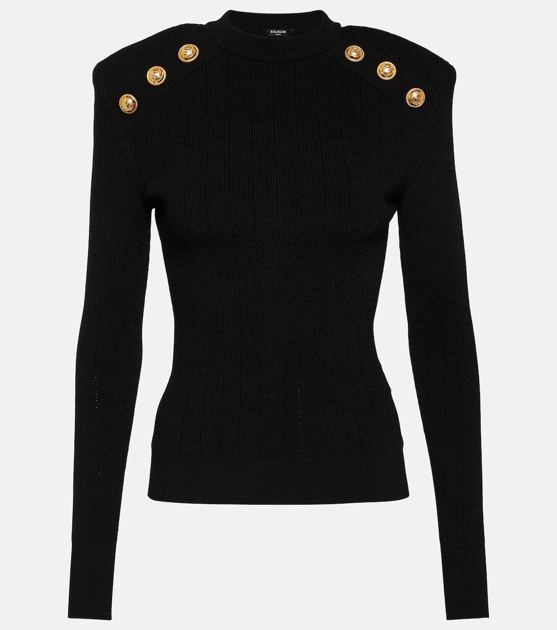 

Украшенный вязаный свитер BALMAIN, черный