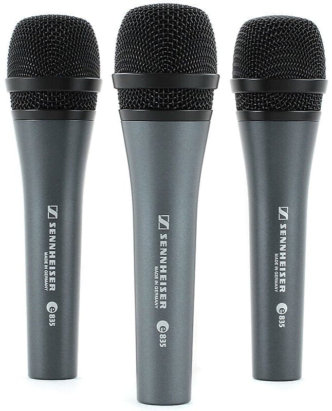 Комплект микрофонов Sennheiser e835 Dynamic Mic (3-pack) tc helicon goxlr mic wh микрофон динамический кардиоидный с поп фильтром